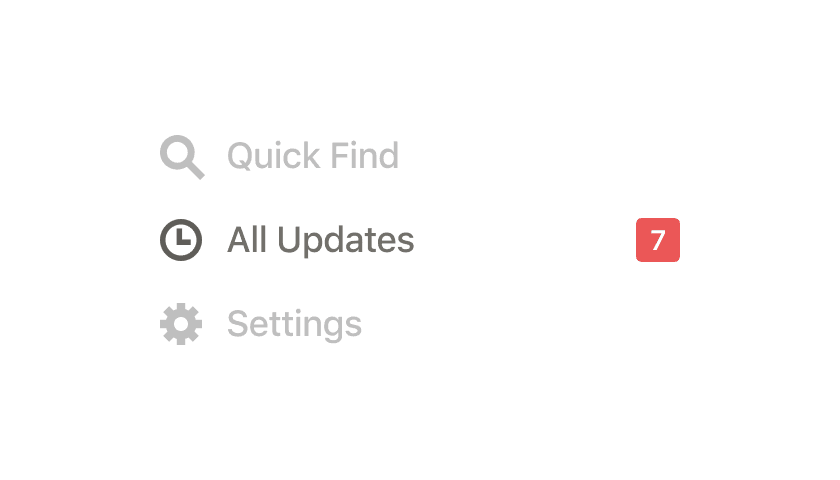 Captura de tela mostra 7 notificações na seção Todas as atualizações do Notion