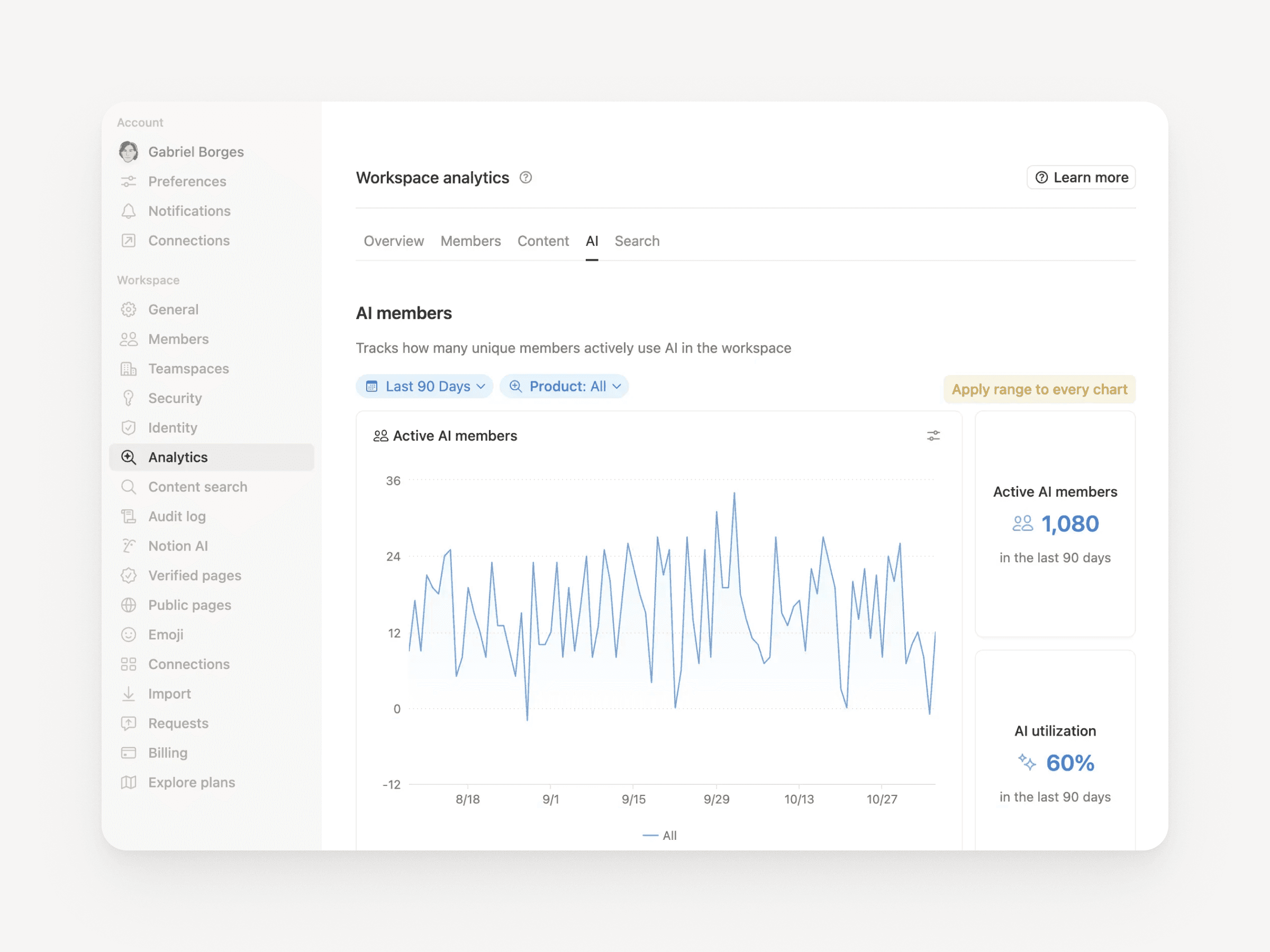 افهم كيف يستخدم فريق العمل ميزة Notion AI