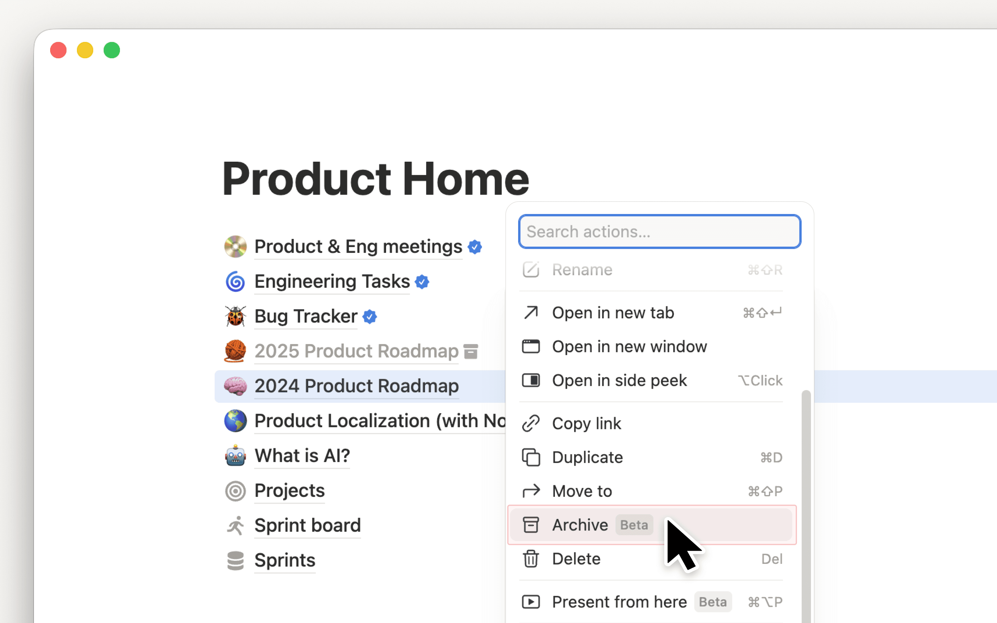 أرشِف الصفحات القديمة للحفاظ على مساحة عملك منظمة ومحدّثة