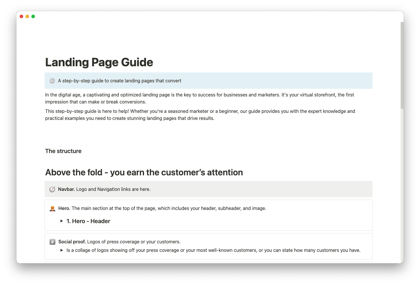landing page guide template thumbnail
