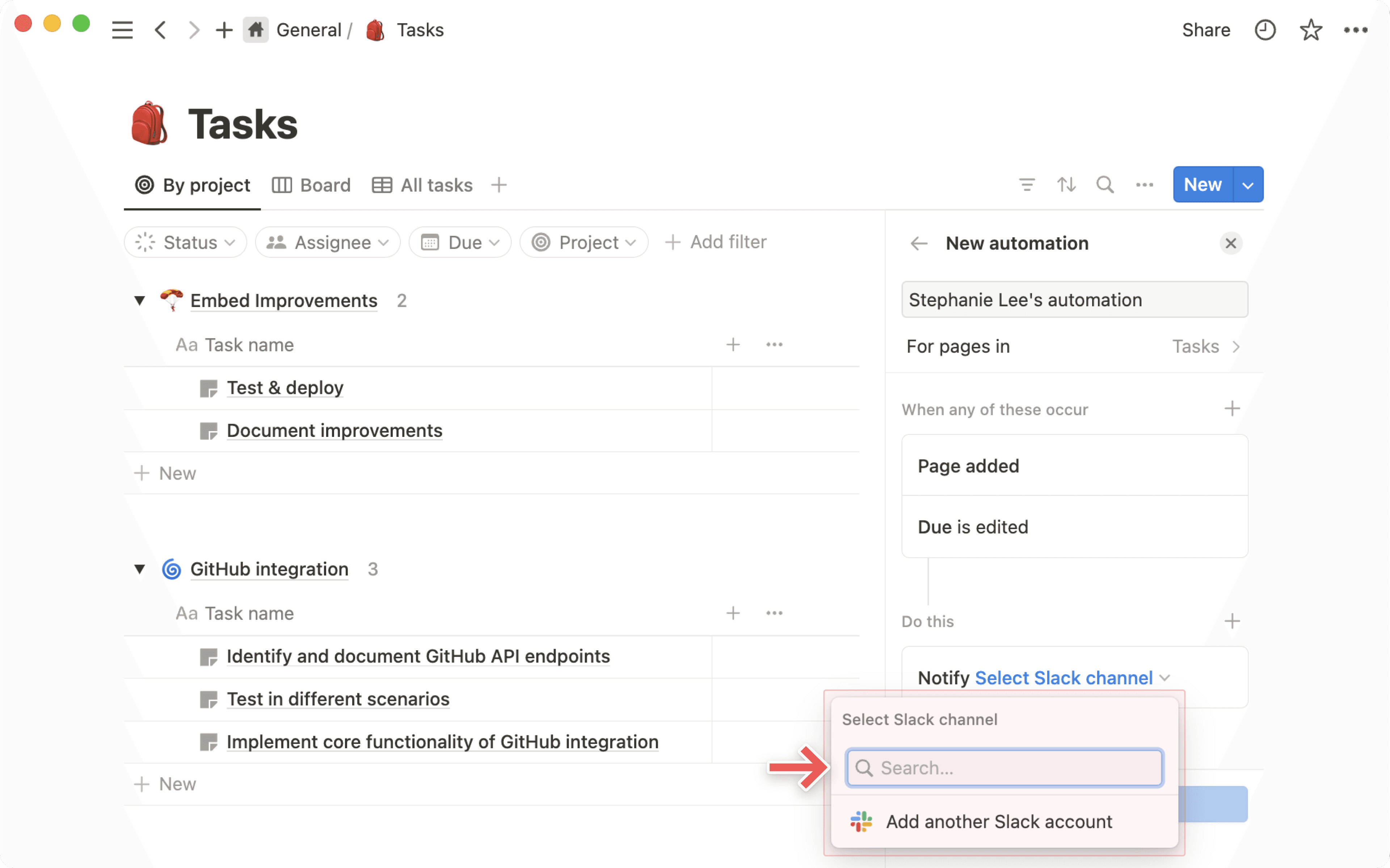 Aide : automatisation de base de données avec Slack