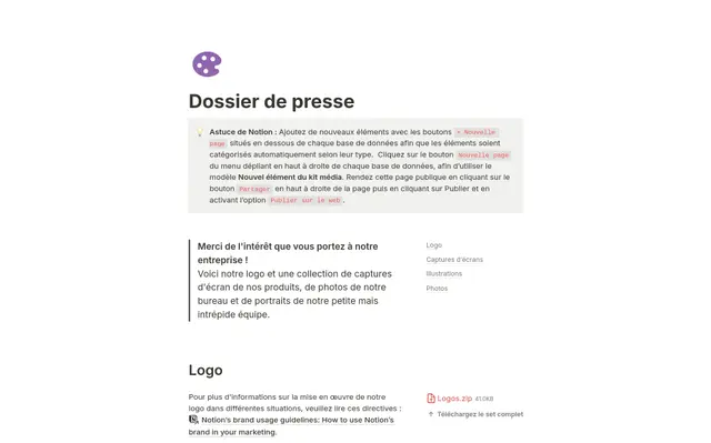 Dossier de presse